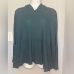 Lane Bryant Teal Waffle Knit Tiered Swing Top With Hood Photo 1