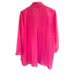 John Mark  Hot Pink 3/4 Sleeve Button Up Tunic Photo 1