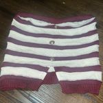 SheIn Burgundy and White Striped Crop Top Photo 0