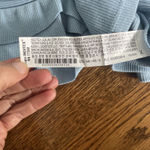 ZARA  Light Blue Ribbed Crop Top Ruffle Sleeves Size Small Photo 4