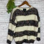 Anthropologie La Fée Verte Rainbow Confetti Striped Pullover Sweater Photo 2