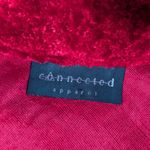 Connected Apparel  Red Crushed Velvet Open Front Cardigan Jacket Photo 3