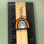 Colorful Halloween Ghost Rainbow Earrings Orange Photo 3