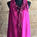 Marc by Marc Jacobs Woman’s Silk Blouse Small Fuschia Sleeveless Tank Smocked Photo 1