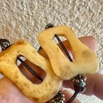 Bone beaded chinese coin pendant vintage estate necklace Photo 12