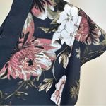 C&E Flutter Sleeve Floral Navy Blouse Size XS Photo 8