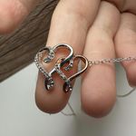 Interlocking Hearts Two Tone Pendant Crystal Necklace NWT $50 Kohl’s Silver Photo 4