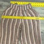Rewind Linen Brown, Pink & White Striped Elastic Waist Pull On Pants Size XS Photo 6