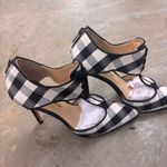 Neiman Marcus  Womens 7 Shootie Black White Gingham Preppy Business Pump Shoes Photo 4