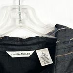 Laura Ashley  Size Large Top Beaded Silk Black Embroidered Button Up Blouse 1488‎ Photo 8