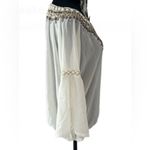 Freeway Apparel Freeway Bohemian Beaded Top Cream Metallic Beads Beach Leisure Size Large‎ Photo 2