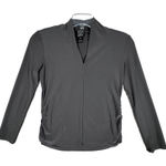 Clara Sunwoo Shirt Women XS Gray Ruched Slinky Office Preppy Neutral Minimalist Photo 0