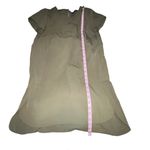 SISLEY OLIVE GREEN SHIFT DRESS SHORT SLEEVE LAYERED‎ LOOK DRESS WOMEN SIZE SMALL Photo 4