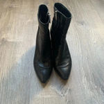 1. State  Black Women's Jahmil Croc Embossed Leather High Block Heel Booties Photo 2