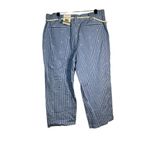 Sag Harbor Blue Gingham Check Casual Capri Pants Stretch Drawstring Comfort Sz14 Photo 5