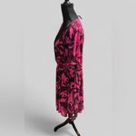 Torrid Vibrant Pink and Black Leaf Print Cover up Dress Size 1X Photo 1