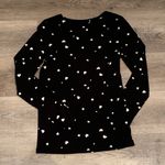 Loft Cute Black and white Heart Long Sleeve shirt size xsmall valentines shirt Photo 2