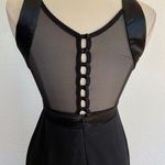 Rhapsody Vintage 90’s Black Button Back Sheer Accent Full Length Sleeveless Prom Dress Photo 2