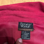 Floenzi Woman casual top. This is a long sleeved button up tunic length top, 3X Red Photo 2