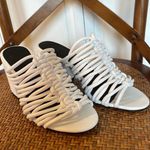 Rebecca Minkoff white knotted strapāblock heel sandals 6 Photo 6