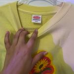 Deadstock Petals and Peacocks Protect your energy Sweatshirt unisex Yellow Size M Photo 3