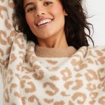 Aerie Leopard Buttercream oversized Sweater Tan Photo 2