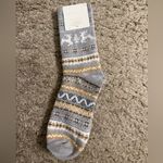 American Eagle Outfitters AE Aerie Grey Reindeer Fair Isle & Cream Crew Sock Set Photo 2