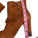 BCBGirls Inkie’s Brown Suede Fringe Roper Style Ankle Boots Side Zip Round Toe Photo 11