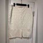 Thalian White Tiered Stretchy Elastic Waist Mini Pencil Skirt Size 12 Photo 4