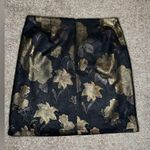 Bagatelle Collection Black and Gold Jacquard Floral Skirt Photo 4