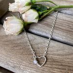 Heart Pendant Sterling Silver Plated Necklace Photo 0