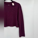 PINK - Victoria's Secret 🆕 NWT PINK Victoria’s Secret Long Sleeve Crop Top Eggplant Deep Purple Plum XS Photo 3