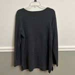 Denim & Co . Long Grey Sleeve Flatback Rib Knit Duet Tunic Size Large Photo 2