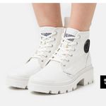 Palladium Women's Pallabase Twill White Lace-Up Combat Boots Photo 0