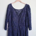 JS Collections  Navy Metallic Soutache Gown Photo 6