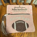 Pink Beaded Travel Pouch with Football Design Photo 0
