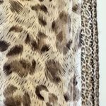 90s Vintage Big Cat Clouded Leopard (Pattern) Oblong Silk Scarf, Brown & Tan Photo 12