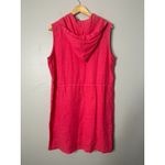 Sunbelt 100% Linen Pink Hoodie Dress Size Large Coastal Lagenlook Beachy Button Photo 3