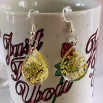 Handmade Pressed Real Flower Dangle Earrings Multi Photo 7