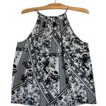 Amanda Uprichard 100% Silk Floral Black White Women's Sleeveless Buttons sz M Photo 3
