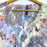 Mushka Lace Trim Floral Paisley Top PXS Mixed Media Butterfly Bow Fairy Coquette Pink Size undefined Photo 1