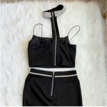 Women’s 2 Piece Set Black Crop Top & Belted Skirt w/ Jeweled Choker Clubwear Photo 5