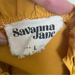 Savanna Jane Top Puff Short Sleeves High Neck Ruffle Work Career Mustard Yellow Size L Photo 8