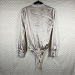 Abercrombie & Fitch Cream Leopard Print Satin Wrap Bodysuit Photo 4