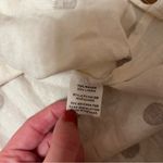 MINE Cream and Brown Polka Dot Linen Mini Puff Sleeve Dress Photo 6