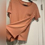 Madewell NWOT Size XS Pink Clay Short Sleeve Crew Split Hem Pocket Tee Shirt Photo 5