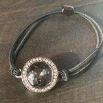 Gray Crystal Round Halo Hair Tie Bracelet Black Photo 0
