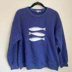 Coastal Fish Sweatshirt Blue Oversized Med Scandigirl Heritage Fisherman Cozy Photo 0