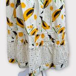 Tiered Eyelet and Bird Print Midi Dress Size L Photo 5