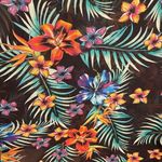 Miken Black Hawaiian Tropical Floral Sheer Swimsuit Cover Up, XL Photo 3